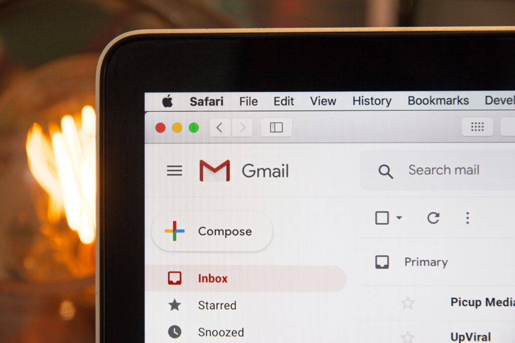 an image of gmail account with no new emails. you're just looking at the side bar of options which include inbox, starred, and snoozed